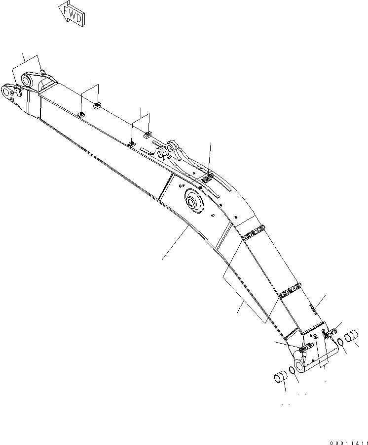 Komatsu parts book diagram for PC450LCHD-8 S/N K50001-UP: BOOM (7.0M BOOM)
