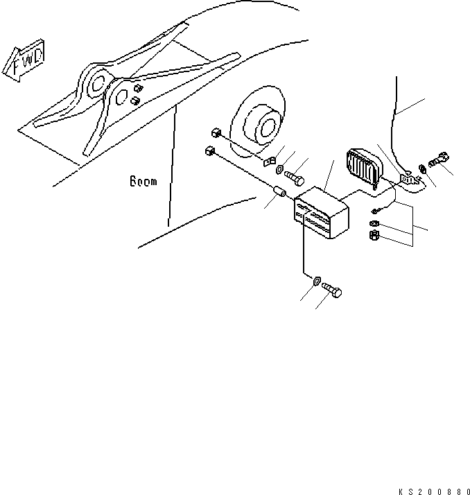 Komatsu parts book diagram for PC450LCHD-8 S/N K50001-UP: BOOM (WORKING LAMP) (LC DEMO) (#K50538-)