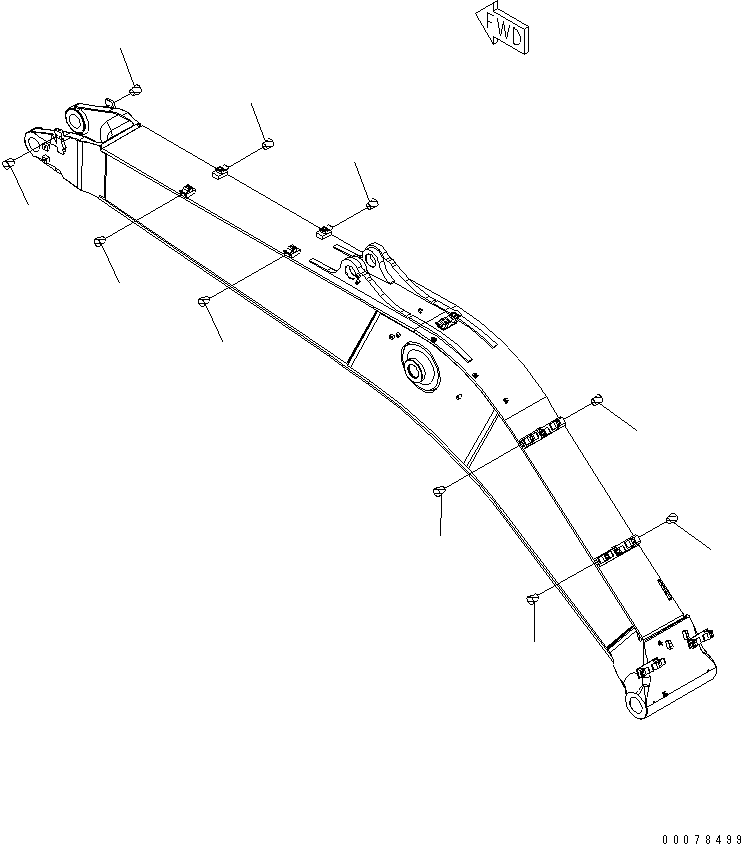 Komatsu parts book diagram for PC450LCHD-8 S/N K50001-UP: BOOM (PLUG) (#K50350-)