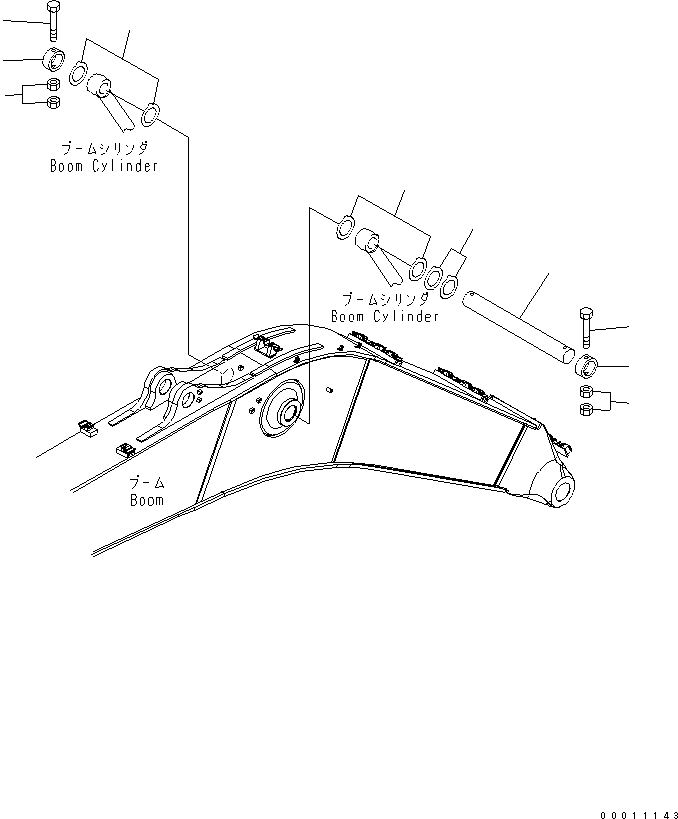 Komatsu parts book diagram for PC450LCHD-8 S/N K50001-UP: B00M CYLINDER TOP PIN
