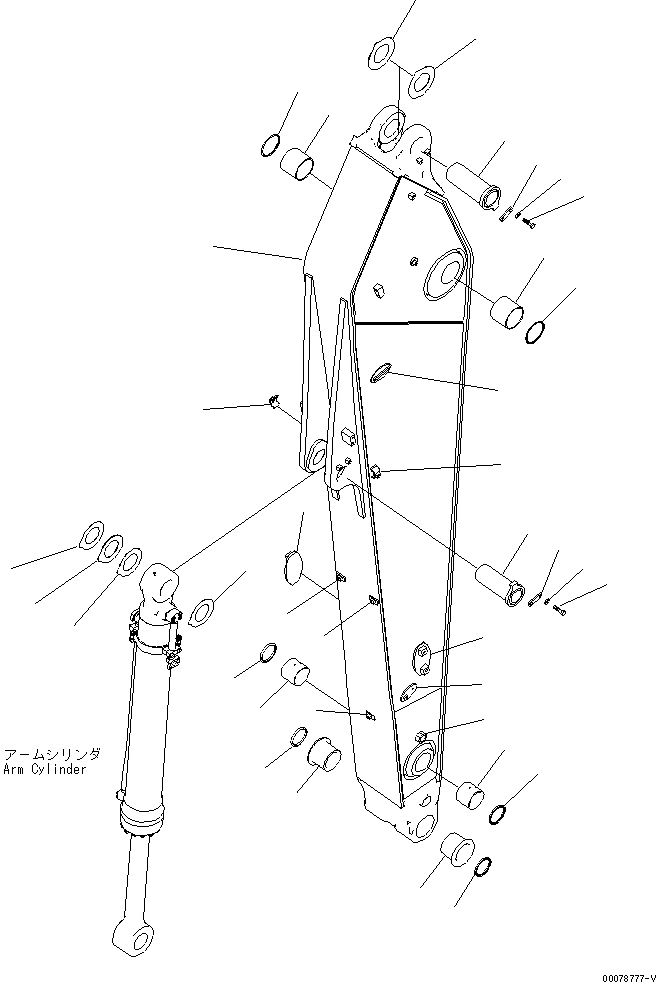 Komatsu parts book diagram for PC450LCHD-8 S/N K50001-UP: ARM (4.0M ARM) (#K50350-)