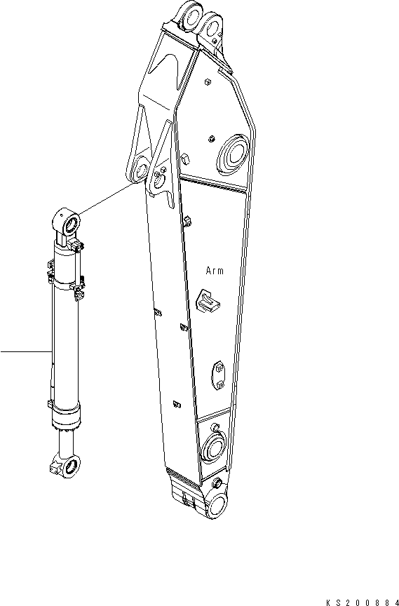 Komatsu parts book diagram for PC450LCHD-8 S/N K50001-UP: BUCKET CYLINDER (FOR 2.9M AND 3.4M ARM) (LC DEMO) (#K50538-)