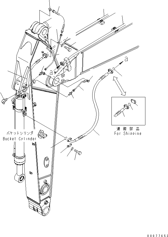 Komatsu parts book diagram for PC450LCHD-8 S/N K50001-UP: ARM (2.9M) (BUCKET CYLINDER HOSE AND LUBRICATING LINE)