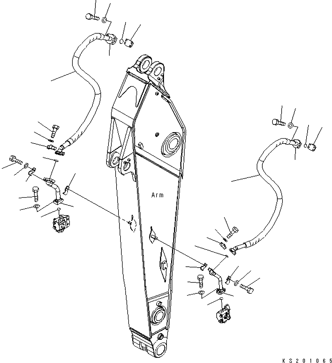Komatsu parts book diagram for PC450LCHD-8 S/N K50001-UP: ARM (1 ATTACHMENT PIPING) (FOR 2.9M ARM)
