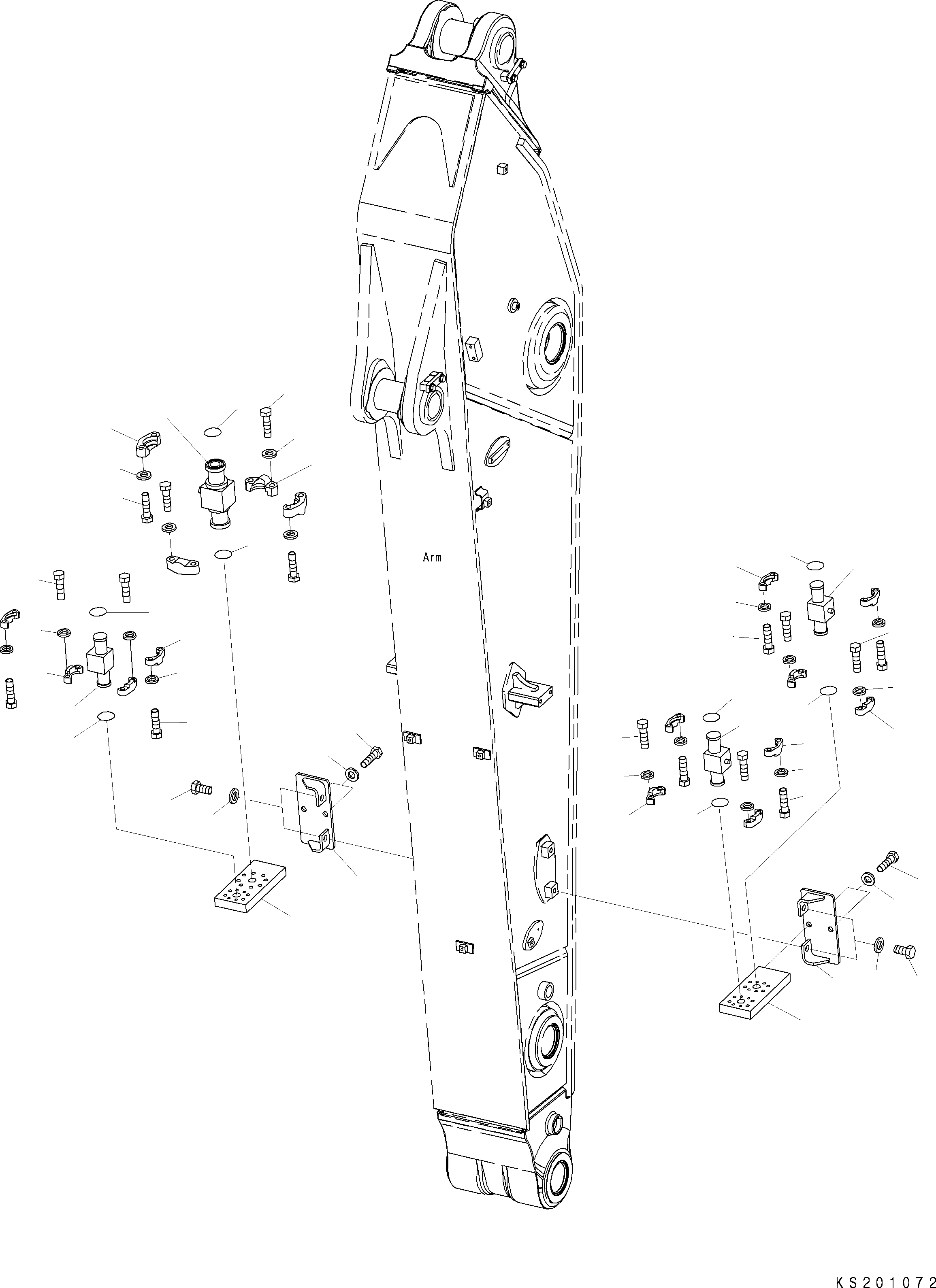 Komatsu parts book diagram for PC450LCHD-8 S/N K50001-UP: ARM (2 ATTACHMENT PIPING) (2/2) (FOR 3.4M ARM)