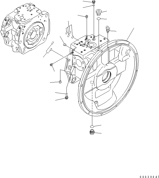 Komatsu parts book diagram for PC450LCHD-8 S/N K50001-UP: MAIN PUMP (1/11) (#K50484-)