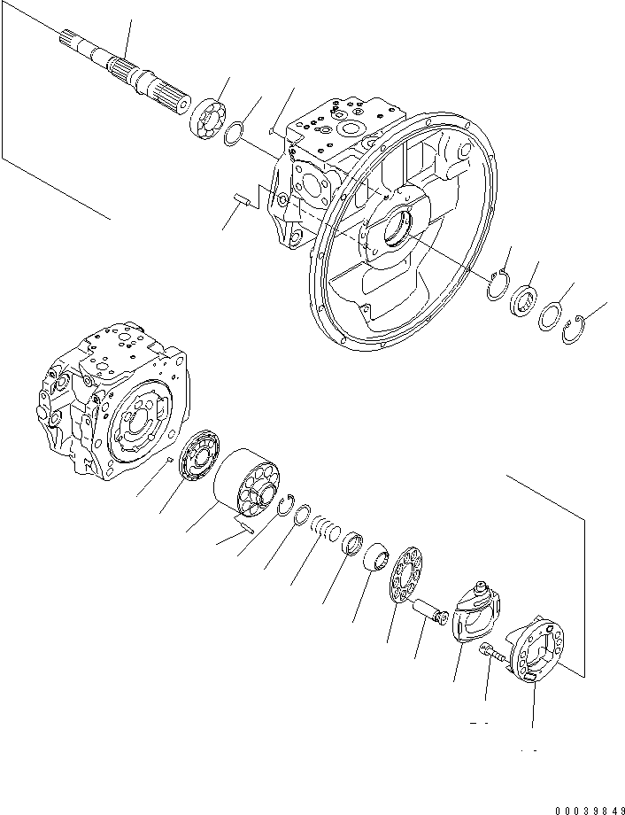 Komatsu parts book diagram for PC450LCHD-8 S/N K50001-UP: MAIN PUMP (3/11) (#K50001-K50483)