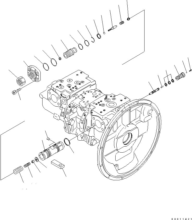 Komatsu parts book diagram for PC450LCHD-8 S/N K50001-UP: MAIN PUMP (4/11) (#K50001-K50483)