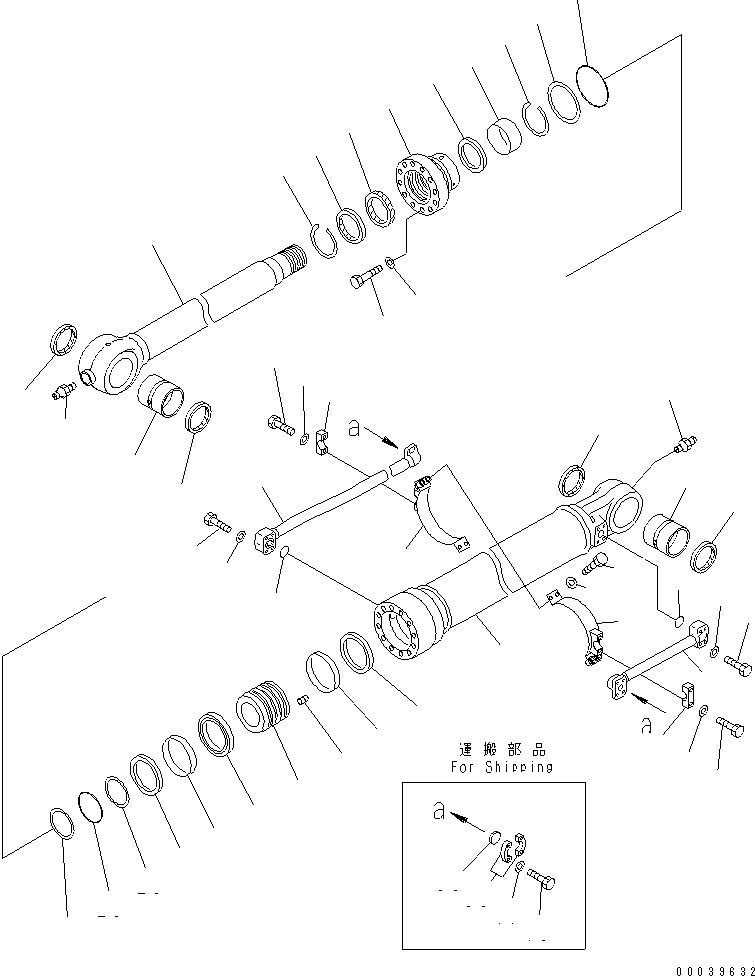 Komatsu parts book diagram for PC450LCHD-8 S/N K50001-UP: BUCKET CYLINDER
