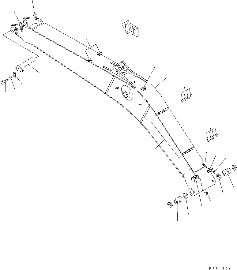 Excavators Komatsu / PC450LC-6 S/N 10001-UP (SAA6D125E-2 (Emission) Eng. Installed)(pc450lcc) / BOOM (BOOM AND TOP PIN)(360010 : T1110-01A0)