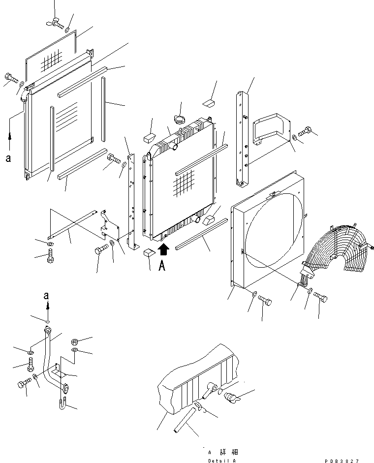 Komatsu parts book diagram for PC450LC-6Z S/N 10001-UP: COOLING (RADIATOR AND OIL COOLER)(#10156-11999)