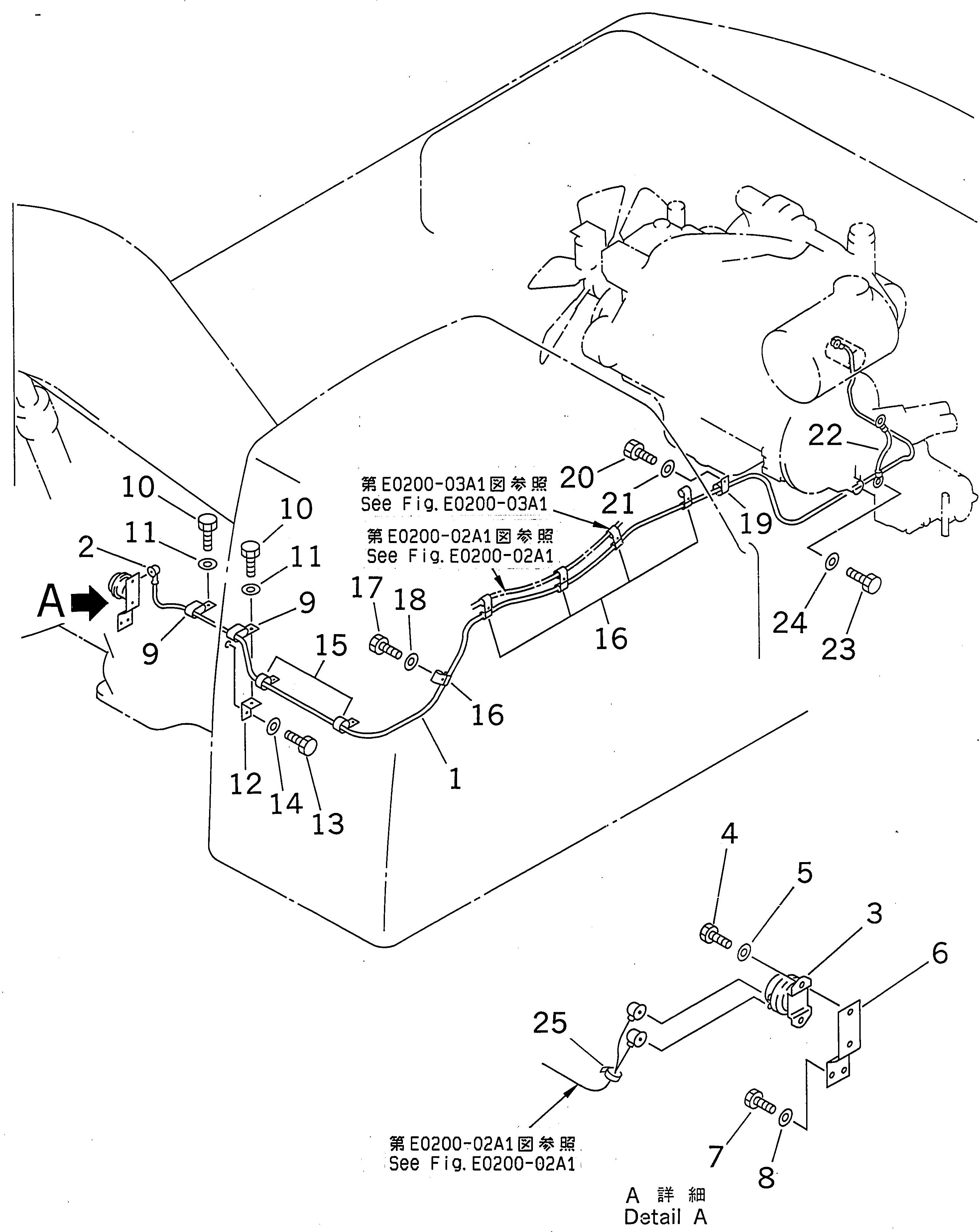 Komatsu parts book diagram for PC450LC-6Z S/N 10001-UP: WIRING (STARTING HARNESS)(#10156-11999)