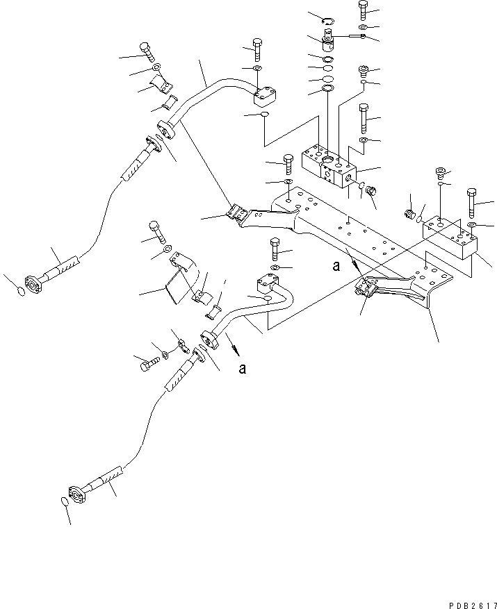 Komatsu parts book diagram for PC450LC-6Z S/N 10001-UP: ATTACHMENT LINE (1 ACTUATOR) (CROSS VALVE AND BRACKET)(#10001-12710)