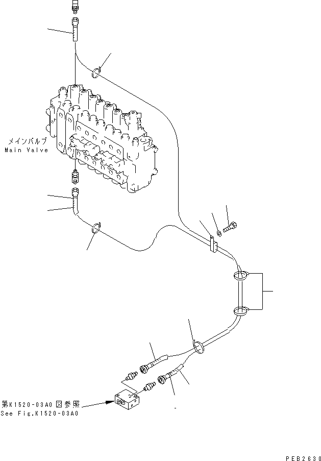 Komatsu parts book diagram for PC450LC-6Z S/N 10001-UP: PPC MAIN LINE (ADDITIONAL PPC LINE) (1 ACTUATOR)(#10156-)