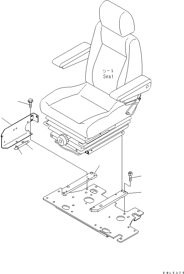 Komatsu parts book diagram for PC450LC-6Z S/N 10001-UP: OPERATOR'S SEAT STAND (SUSPENSION TYPE)(#12144-)