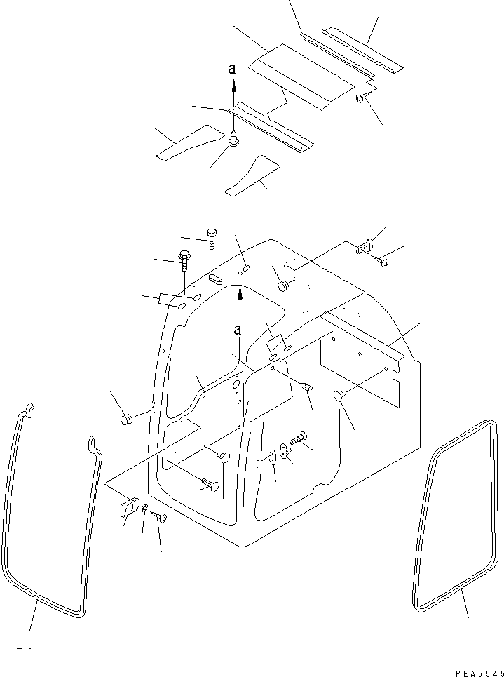 Komatsu parts book diagram for PC450LC-6Z S/N 10001-UP: OPERATOR'S CAB (INSIDE COVER) (WITH GUARD)(#10156-11999)
