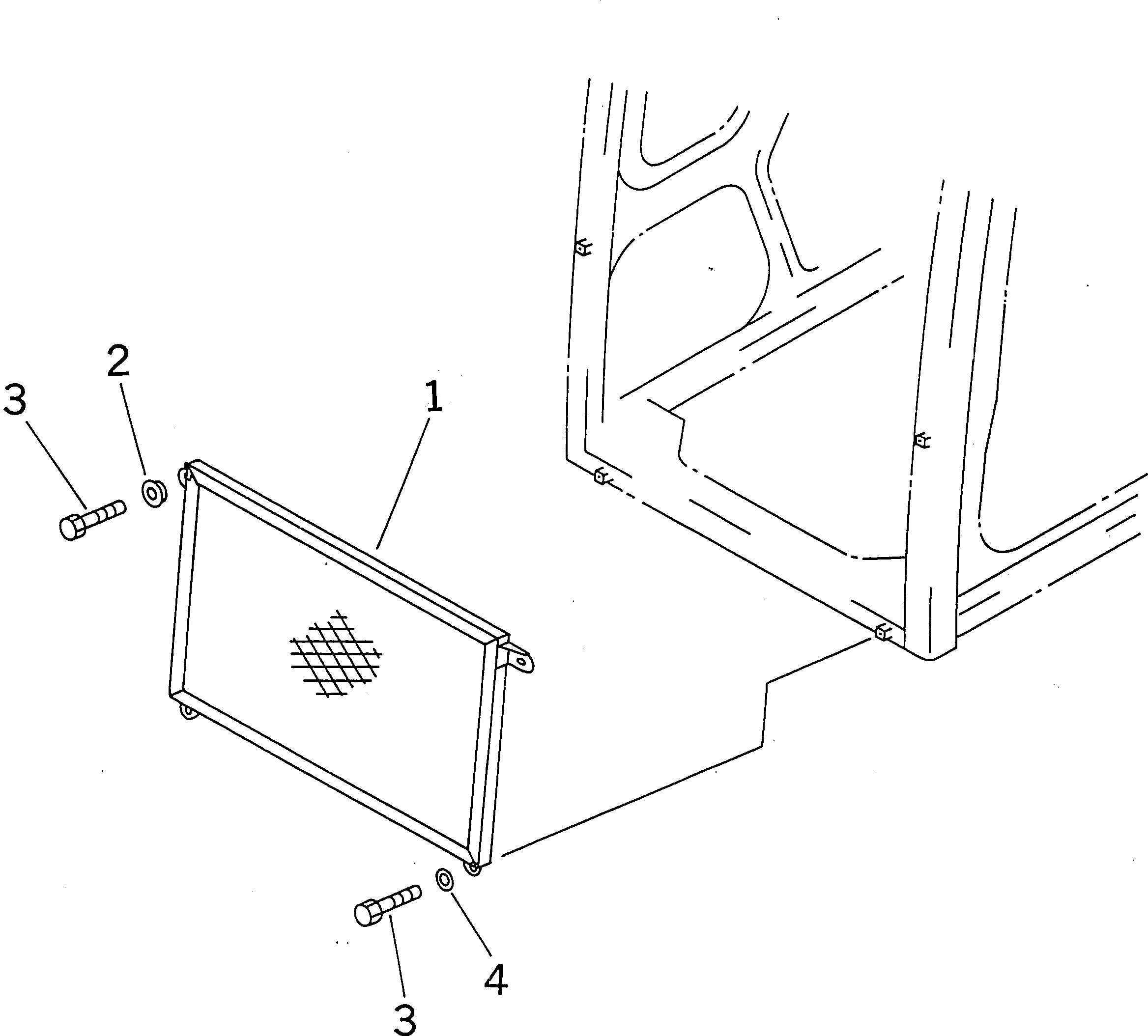 Komatsu parts book diagram for PC450LC-6Z S/N 10001-UP: FRONT GUARD (HALF) (LOWER)
