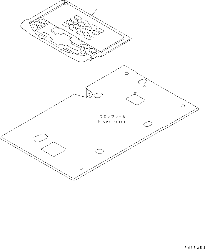 Komatsu parts book diagram for PC450LC-6Z S/N 10001-UP: FLOOR MAT (1 ACTUATOR)(#10156-)