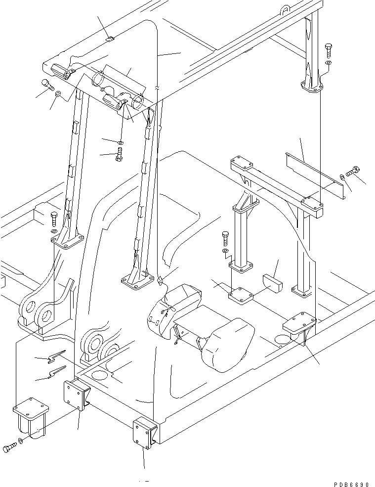Komatsu parts book diagram for PC450LC-6Z S/N 10001-UP: F.O.P.S. (KIT)(#10001-11999)