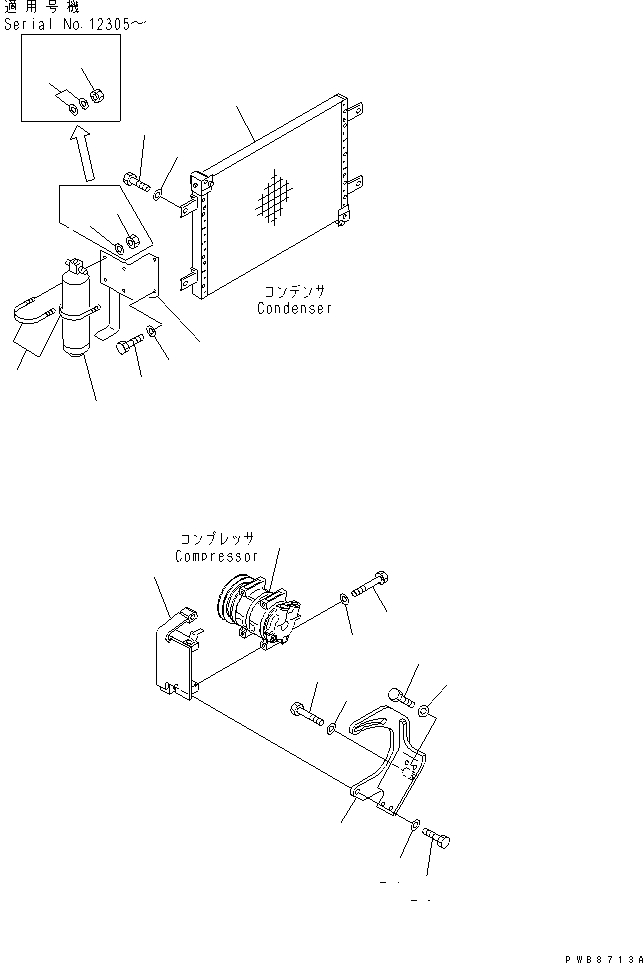 Komatsu parts book diagram for PC450LC-6Z S/N 10001-UP: AIR CONDITIONER (UNIT)(#12001-)