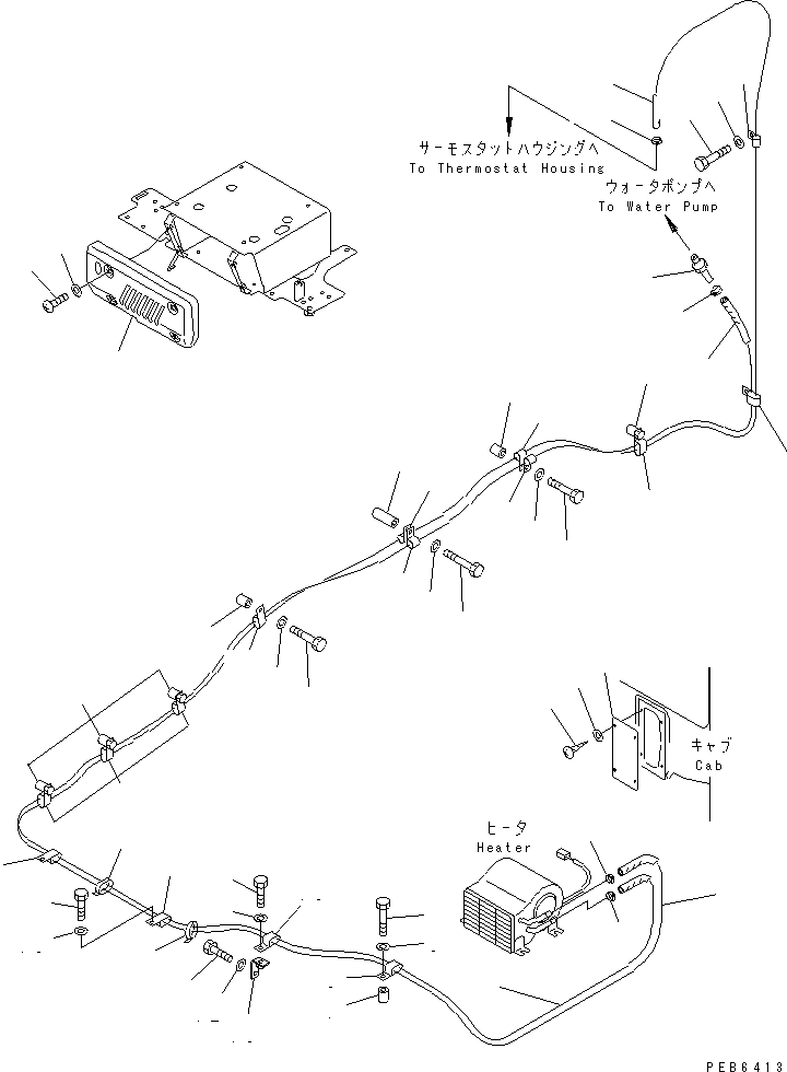 Komatsu parts book diagram for PC450LC-6Z S/N 10001-UP: CAR HEATER(#10209-11999)