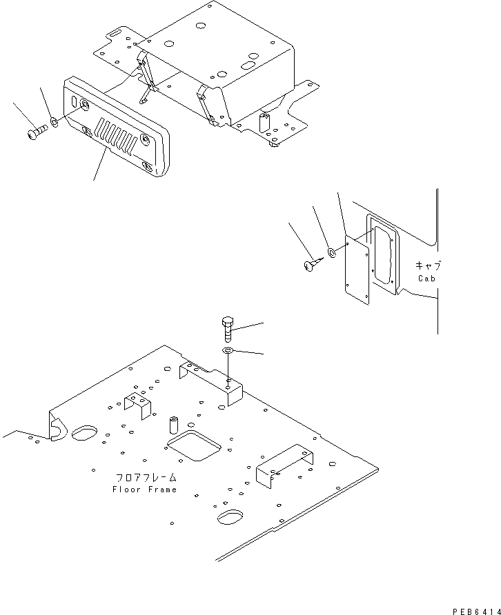 Komatsu parts book diagram for PC450LC-6Z S/N 10001-UP: HEATER LESS(#10263-11999)