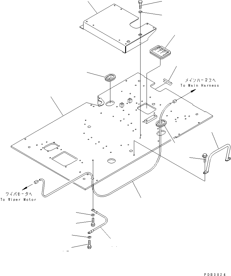 Komatsu parts book diagram for PC450LC-6Z S/N 10001-UP: FLOOR FRAME (MECHANICAL GOVERNOR CONTROL)(#10156-10208)