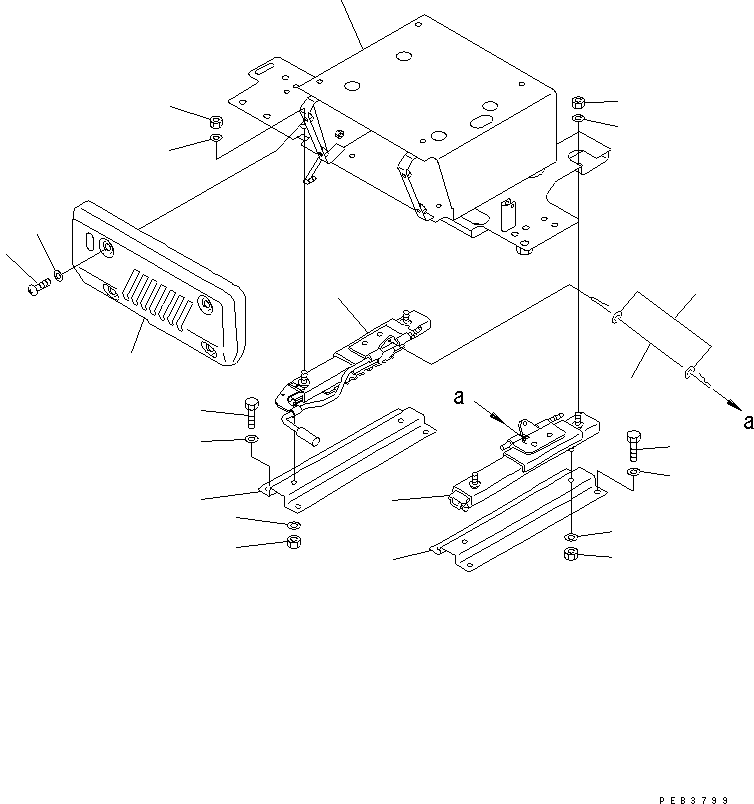 Komatsu parts book diagram for PC450LC-6Z S/N 10001-UP: FLOOR FRAME (LEFT STAND) (BASE AND COVER) (WITH RADIO)(#10209-11999)