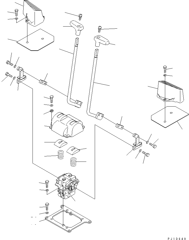 Komatsu parts book diagram for PC450LC-6Z S/N 10001-UP: FLOOR FRAME (TRAVEL LEVER) (WITHOUT PEDAL)(#12629-)