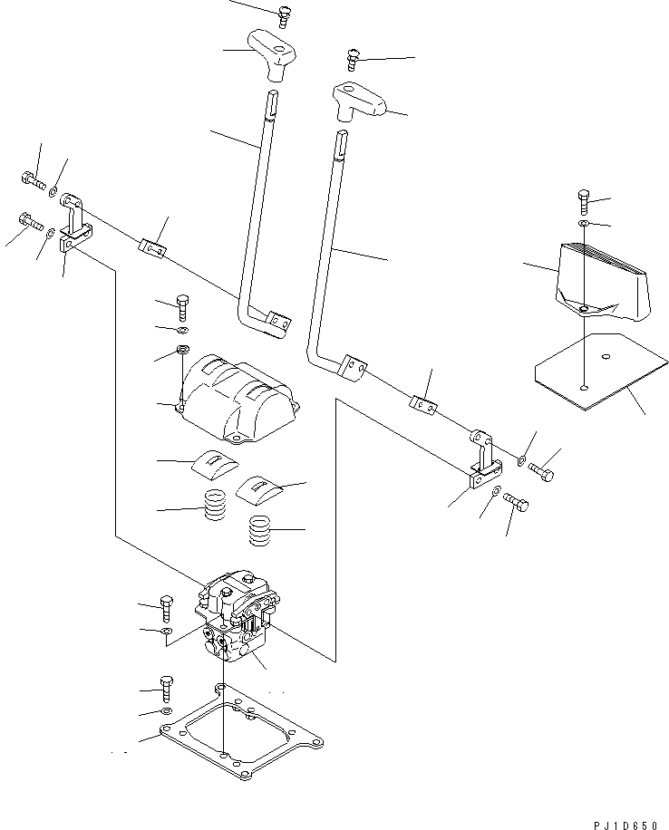 Komatsu parts book diagram for PC450LC-6Z S/N 10001-UP: FLOOR FRAME (TRAVEL LEVER) (1 ACTUATOR) (WIHOUT PEDAL)(#12629-)