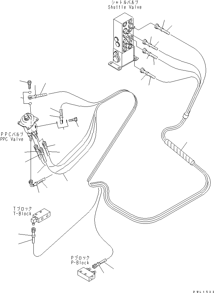 Komatsu parts book diagram for PC450LC-6Z S/N 10001-UP: FLOOR FRAME (PPC WORK LINE) (HOSE)(#12144-)