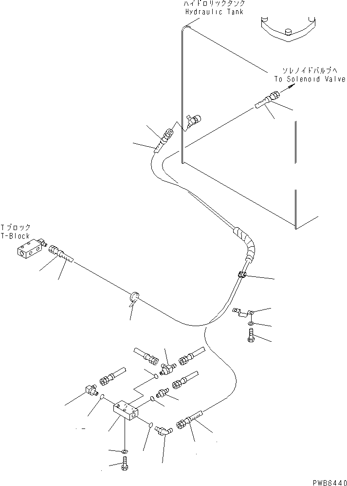 Komatsu parts book diagram for PC450LC-6Z S/N 10001-UP: FLOOR FRAME (PPC WORK LINE) (HOSE AND BLOCK) (1 ACTUATOR)(#12001-12143)