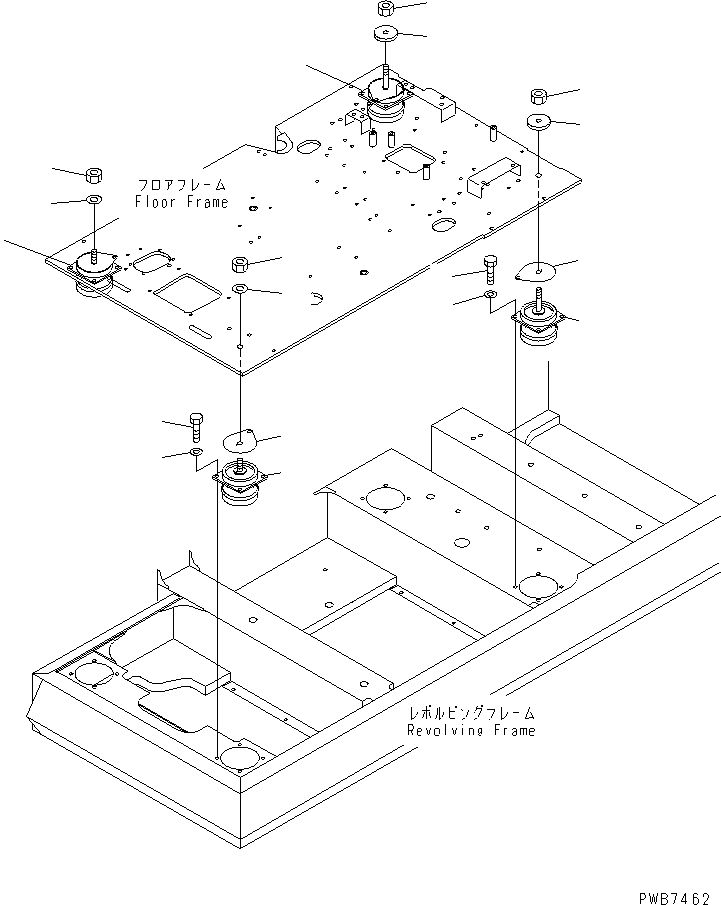 Komatsu parts book diagram for PC450LC-6Z S/N 10001-UP: FLOOR MOUNT(#12001-12047)