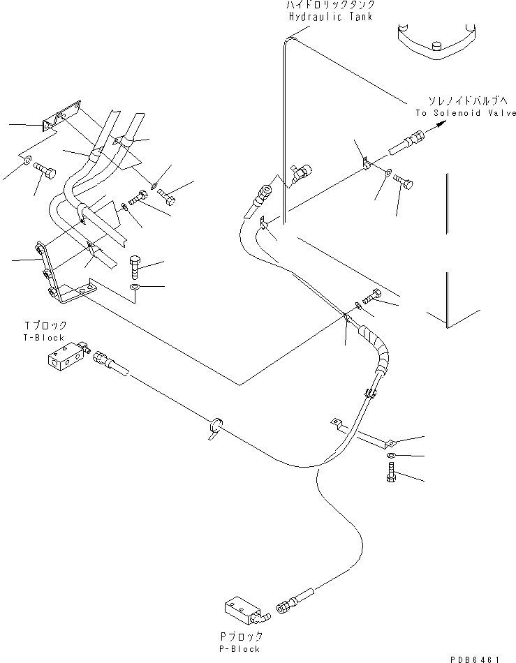Komatsu parts book diagram for PC450LC-6Z S/N 10001-UP: PPC WORK LINE (CLAMP)(#10001-11999)