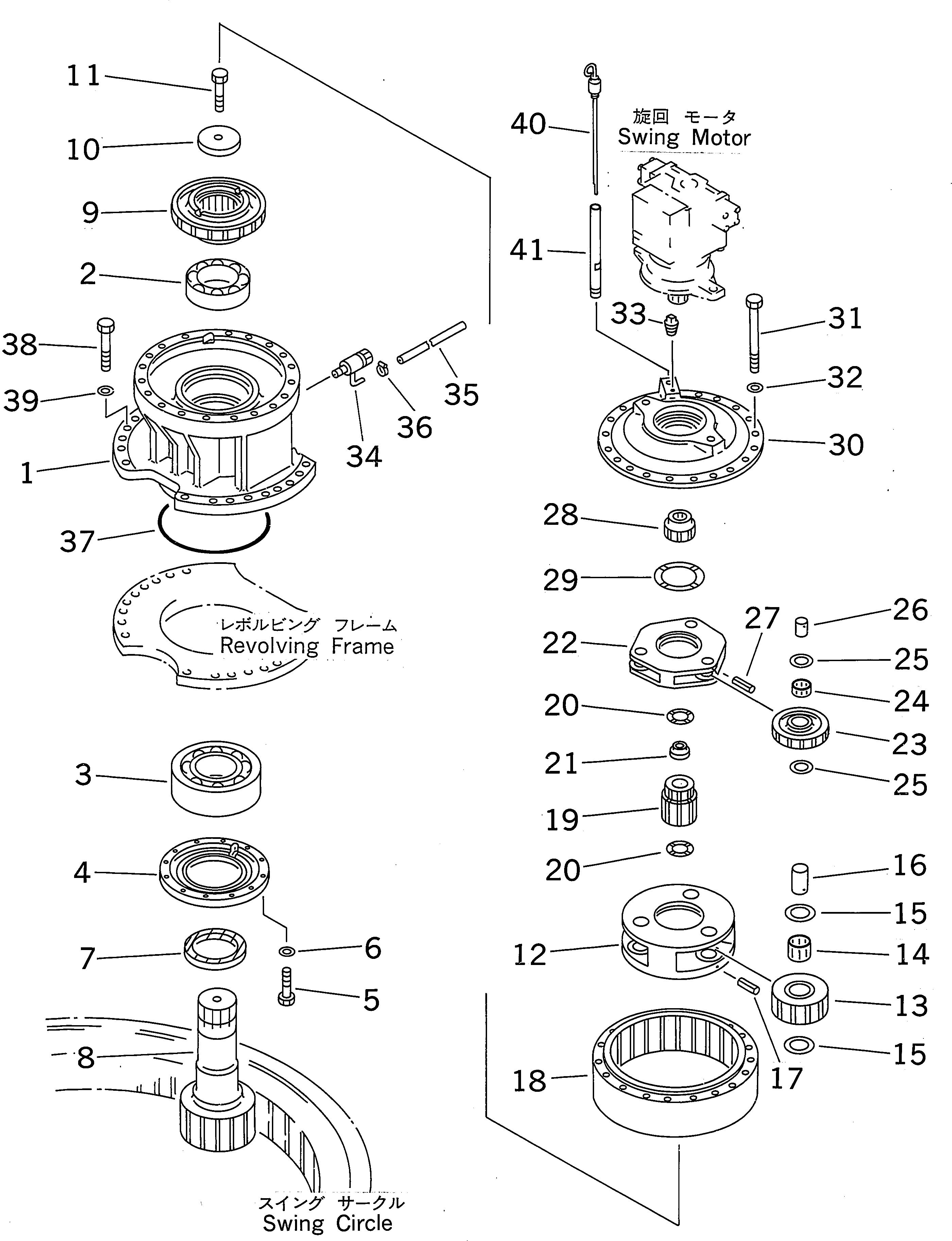 Komatsu parts book diagram for PC450LC-6Z S/N 10001-UP: SWING MACHINERY(#10001-12214)