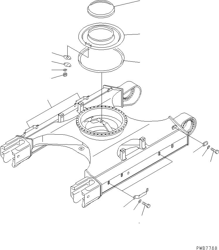Komatsu parts book diagram for PC450LC-6Z S/N 10001-UP: TRACK FRAME(#12001-12143)