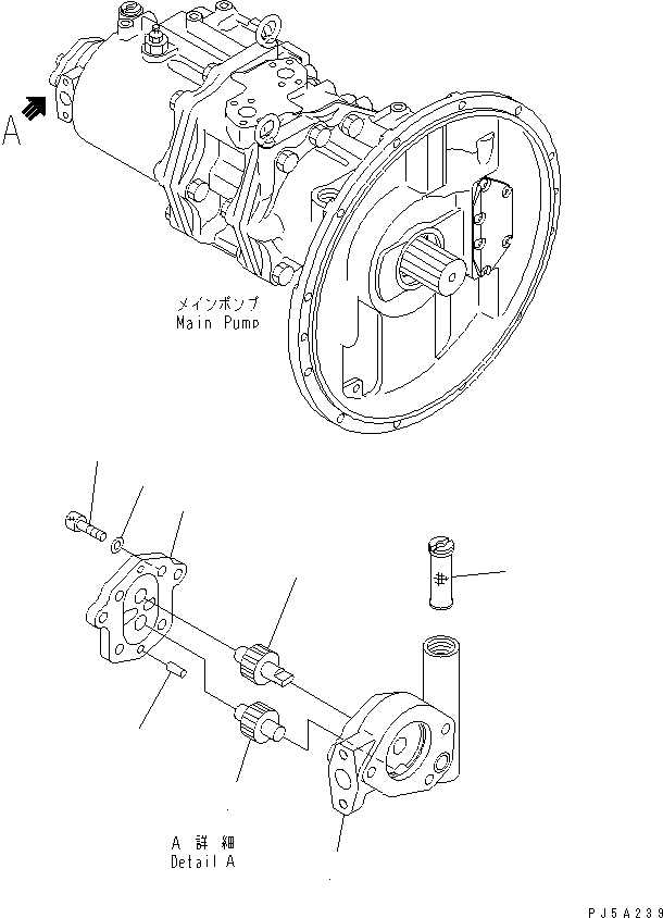 Komatsu parts book diagram for PC450LC-6Z S/N 10001-UP: MAIN PUMP (12/13)(#10001-11999)
