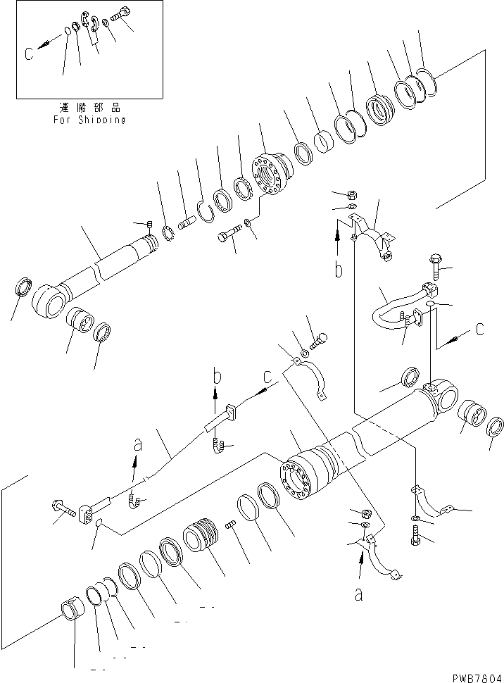 Komatsu parts book diagram for PC450LC-6Z S/N 10001-UP: ARM CYLINDER(#12001-)