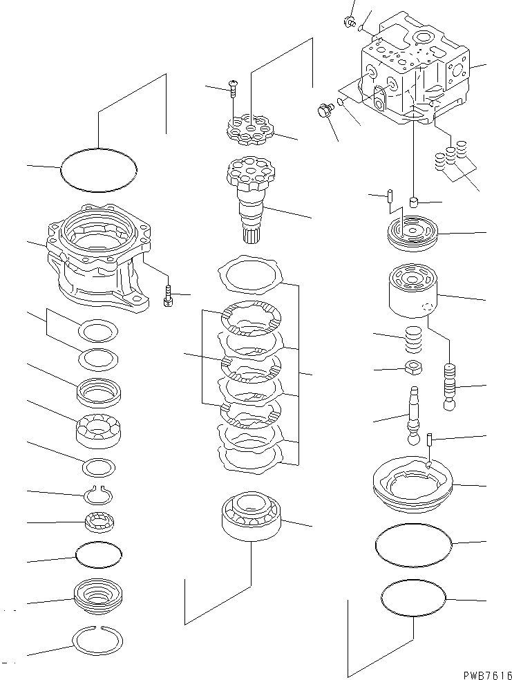 Komatsu parts book diagram for PC450LC-6Z S/N 10001-UP: SWING MOTOR (1/2)(#12001-)
