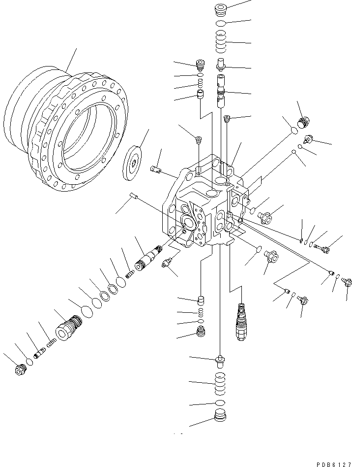 Komatsu parts book diagram for PC450LC-6Z S/N 10001-UP: TRAVEL MOTOR (1/3)