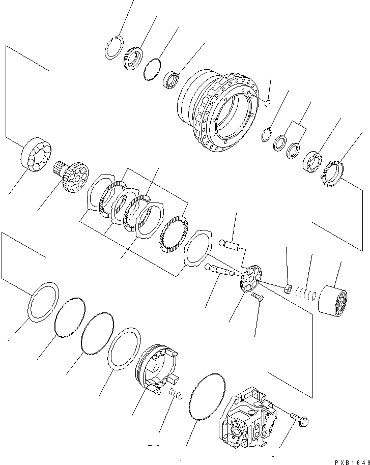 Komatsu parts book diagram for PC450LC-6Z S/N 10001-UP: TRAVEL MOTOR (2/3)