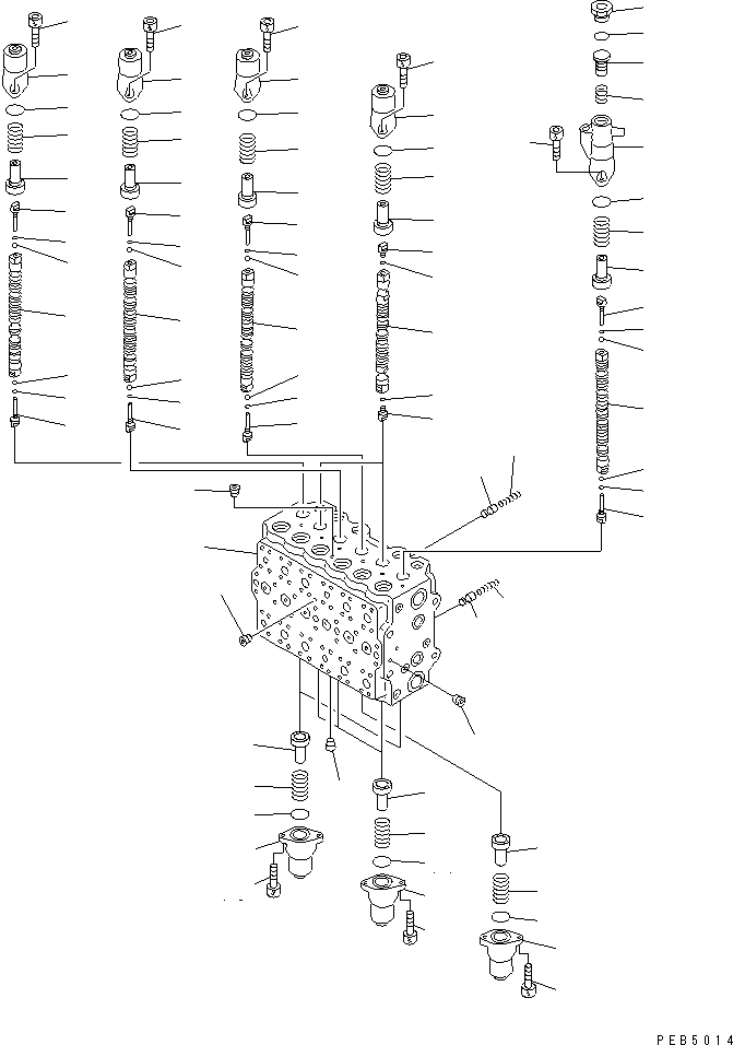 Komatsu parts book diagram for PC450LC-6Z S/N 10001-UP: MAIN VALVE (2-ACTUATOR) (1/15)(#10156-)