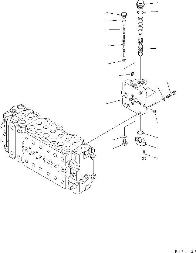 Komatsu parts book diagram for PC450LC-6Z S/N 10001-UP: MAIN VALVE (2-ACTUATOR) (10/15)(#10156-)