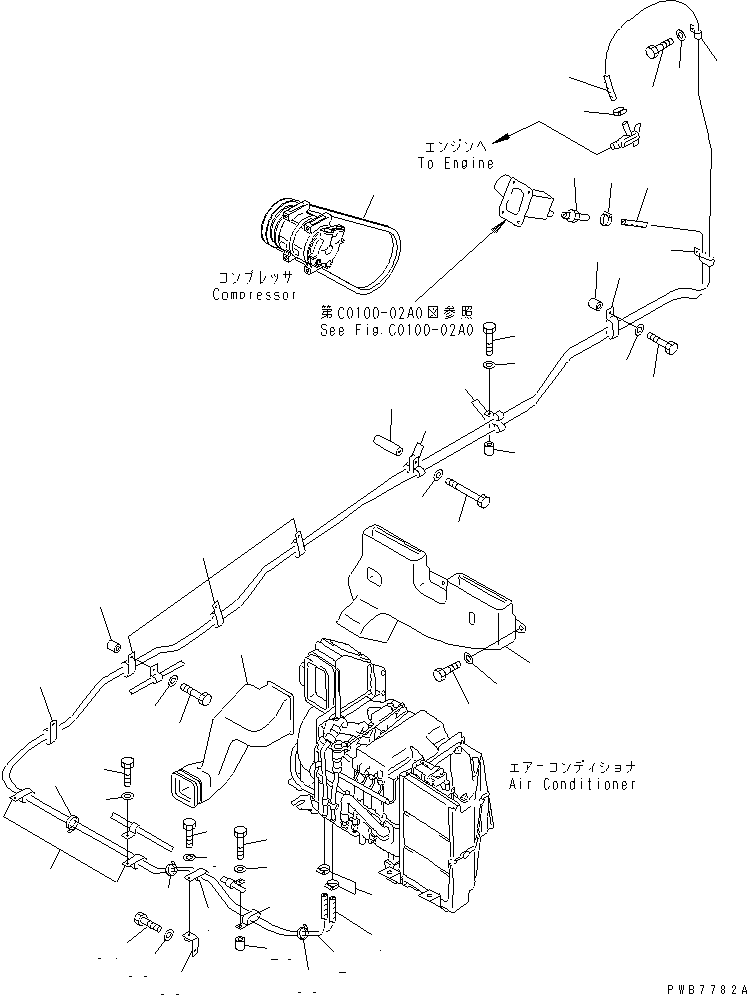 Excavators Komatsu / PC450LC-6K-KE S/N 32106-UP(pc450lcu) / AIR CONDITIONER (HEATING LINES AND DUCT)(210260 : K0700-03A0)