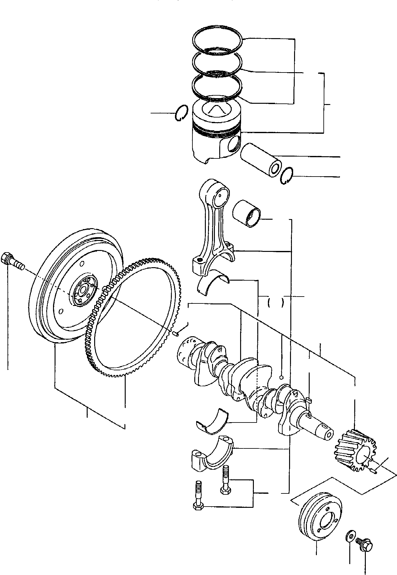 Excavators Komatsu / PC45-1 S/N F1001-Up(pc45_1) / CRANKSHAFT AND PISTON(A-0070 : 0241)