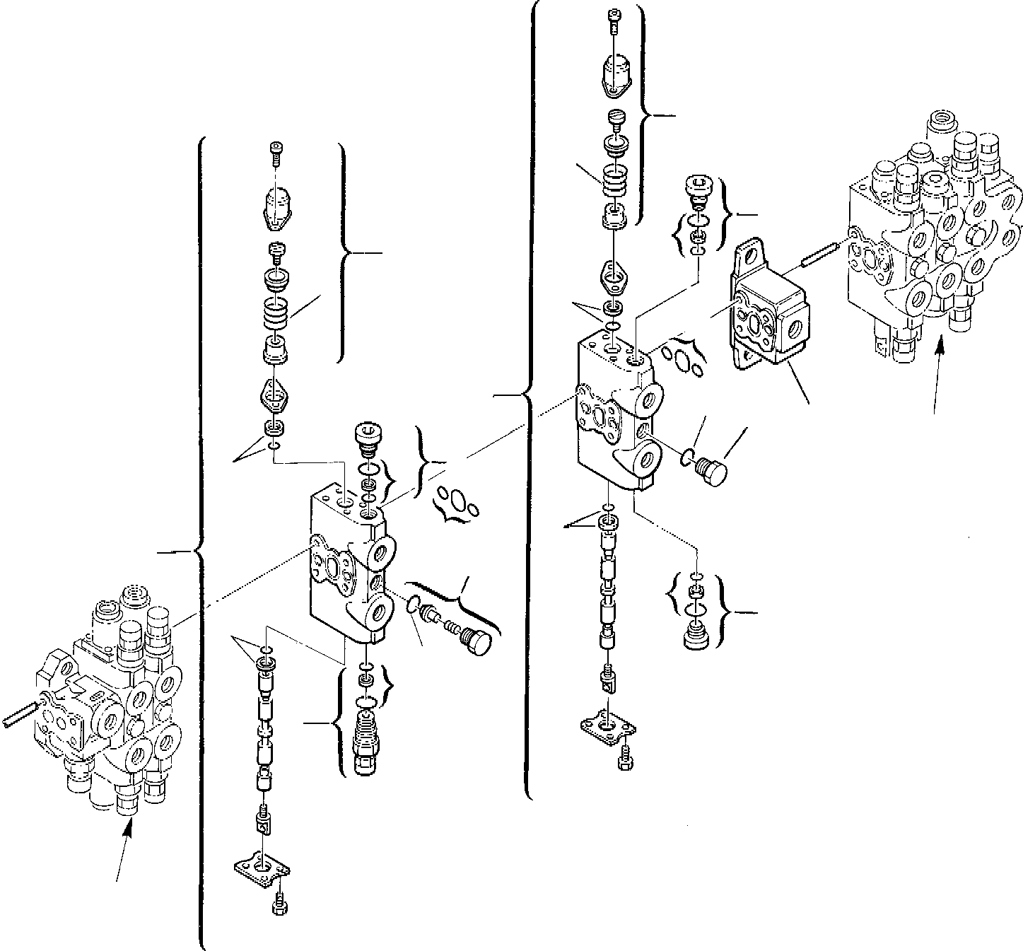 Excavators Komatsu / PC45-1 S/N F1001-Up(pc45_1) / 7-SPOOL CONTROL VALVE (2/3)(G-0080 : 6202)