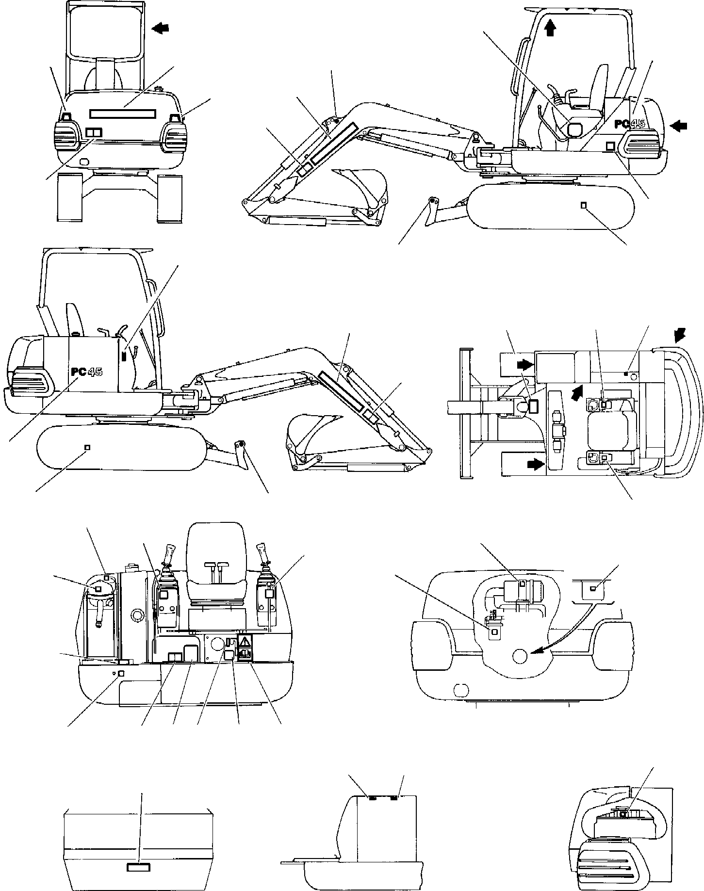 Excavators Komatsu / PC45-1 S/N F1001-Up(pc45_1) / MARK PLATE (CANOPY)(J-0010 : 9802)