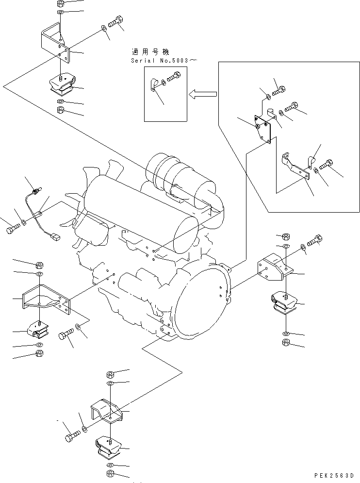 Excavators Komatsu / PC45R-8 S/N 5001-UP(pc45r-8r) / ENGINE MOUNT(030010 : B0100-01A0)