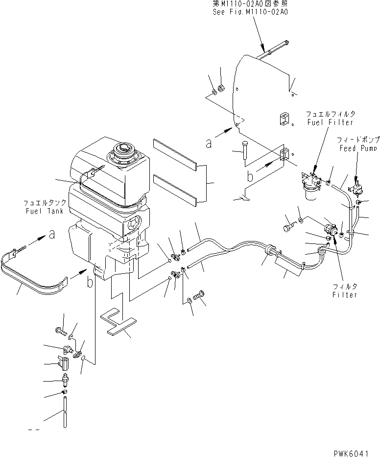 Komatsu parts book diagram for PC45R-8 S/N 5001-UP: FUEL LINE