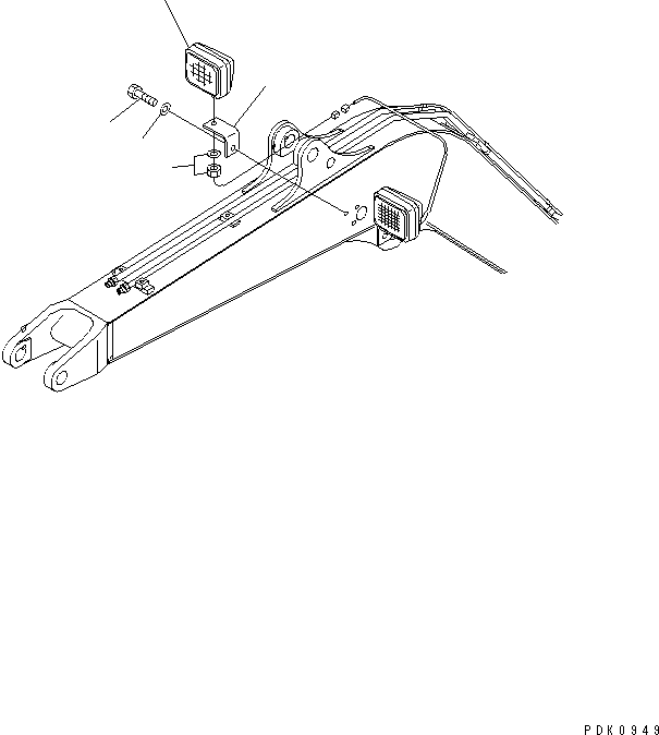 Komatsu parts book diagram for PC45R-8 S/N 5001-UP: ADDITIONAL WORK LAMP (BOOM R.H. SIDE)